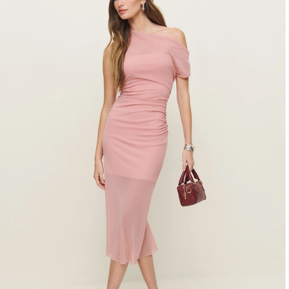 Reformation Pink Adrielle Knit Dress medium